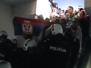 serbian fans sing katyusha after russia-montenegro match 03/27/2015
