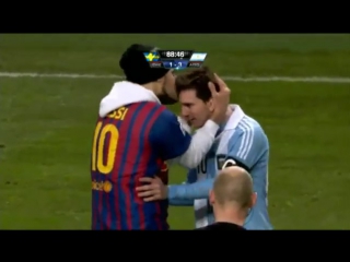 in sweden, a fan ran onto the field and kissed messi